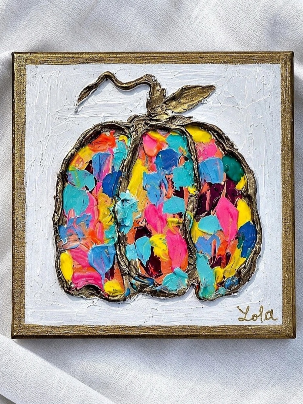 Original Textured Pumpkin Painting